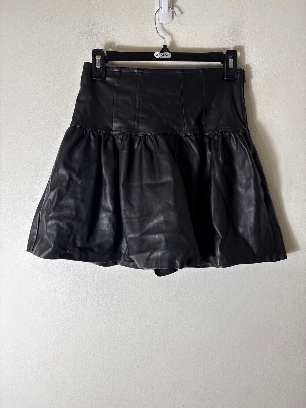 Fabrik Black Faux Leather Mini Skirt Sz S